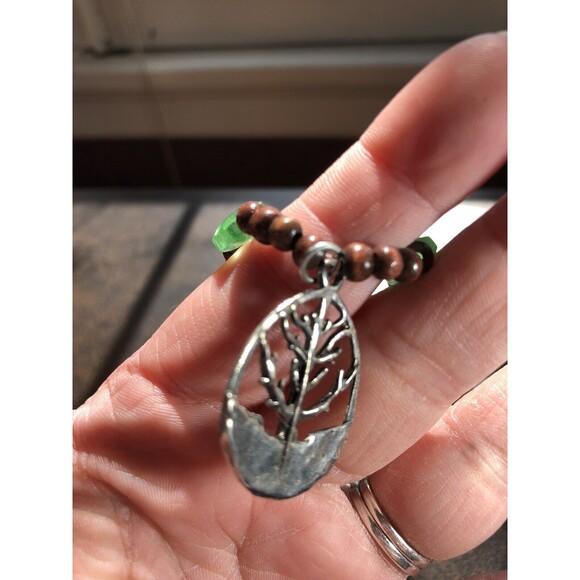 Tree of Life Medallion Stone Necklace Vintage Artisan Jewelry Woman Teen Gift - Picture 4 of 9